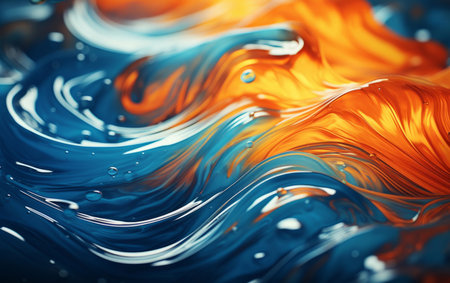 Vibrant 3d liquid paint swirls. Abstract background concept.の素材