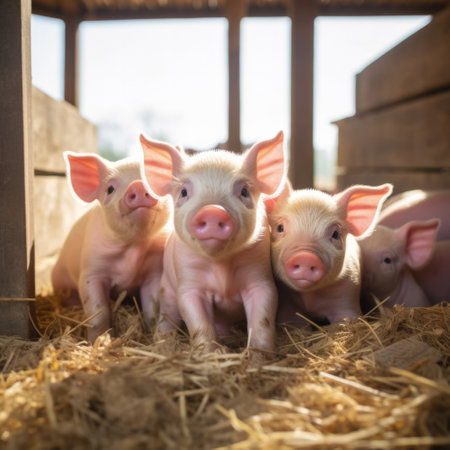Pig farming industry. Livestock pork breeding business.の素材