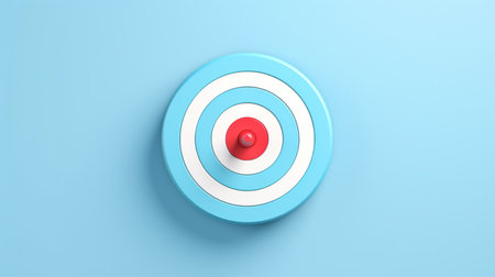 Target icon for seo or target marketing symbol against a blue backgroundの素材