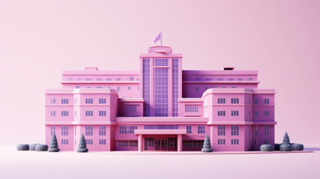 3D render of a hospital, mall or place of worship for virtual reality or architectureの素材