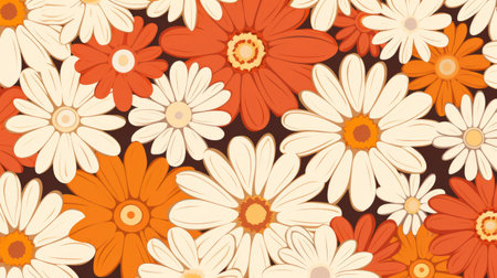 Abstract flower art seamless pattern illustration. Modern hand drawn floral paintingの素材