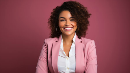 Studio shot of modern business woman. Business concept.の素材