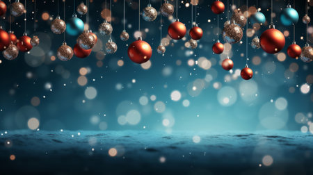 Red,gold noel hanging against background. Golden bokeh. Christmas concept.の素材