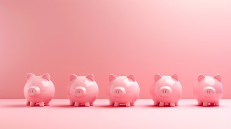 A collection of piggy banks. Savings, budget and money management conceptの素材