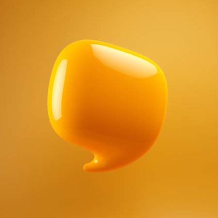 3d Blank yellow speech bubble. Social media notification chat icon. Copyspace dialogue boxの素材