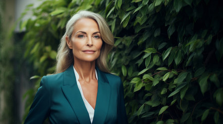 Portrait of business woman, ceo, manager or designer for sustainable architectureの素材