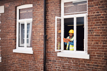 I have so many ideas for this building. a engineer making notes while on a construction site.