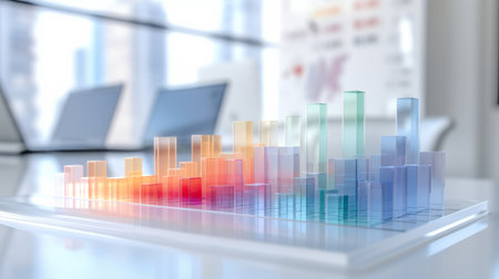 Abstract financial graph and info graphic. Data analysis in stock market. 3D designの素材