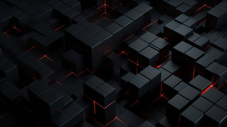 Squares wallpaper or isometric background. Futuristic illustration abstract 3d designの素材