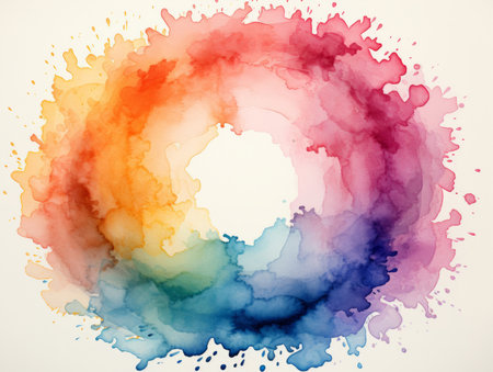 Spiral, watercolour and design with art, painting and decoration for texture, creative andの素材