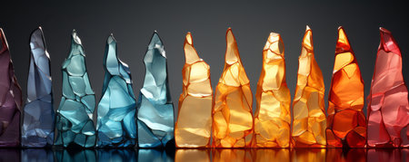 Crystal, glassy colour and design with art and painting for decorative, texture and creative ideaの素材