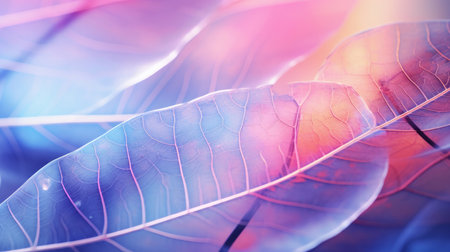 Magnolia, Leaf skeletons and iridescent x-ray of dried leaves for art, ornament and creativityの素材