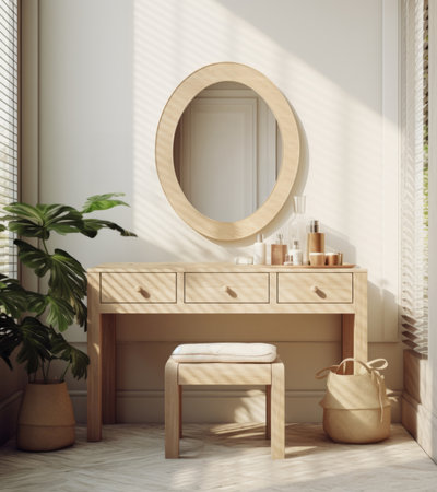 Modern, bathtub or bathroom interior design with mockup glass mirror for apartment, hotel or homeの素材