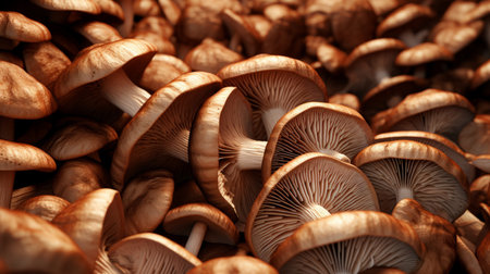 Healthy, natural and mushroom background in studio for farming, organic produce and lifestyle. Freshの素材