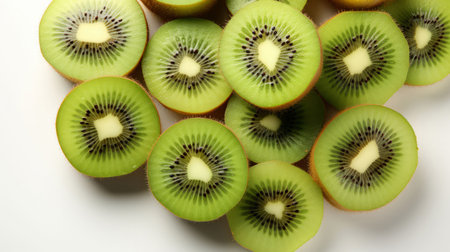 Fruit, kiwi and healthy food on studio background for juice, meal and vitamins. Mockup, lifestyleの素材