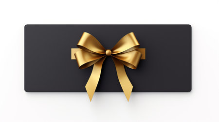 Card, gift and present with bow on white background for purchase, online shopping or discount. Bowの素材