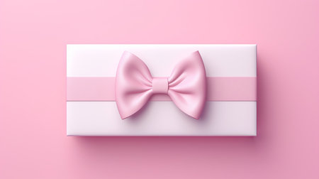 Card, gift and present with bow on pink background for purchase, online shopping or discount. Bowの素材