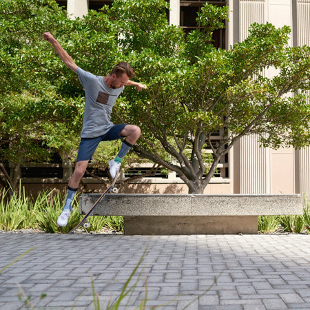 Skating is more than a hobby. Shot of skateboarders in the city.の写真素材
