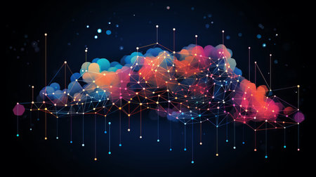 Cloud computing, global network, and future technology for communication, networking or ai. Cloudsの素材