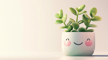 Pot plant, cute and artistic illustration. Incorporating adorable plant illustrations into dcorの素材