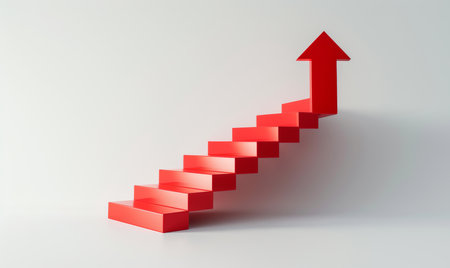 Red Arrow, stock market and finance background design for business, economy and global inflationの素材