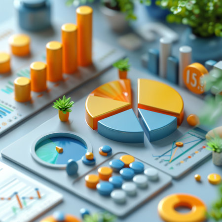 3d graphs, management and budget strategy or corporate, accounting and Planning for company costの素材