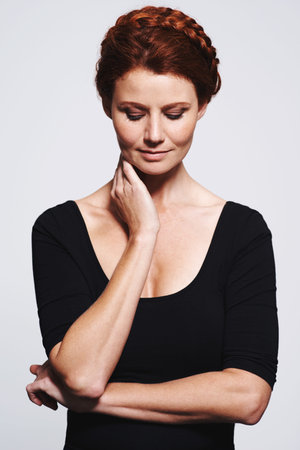 Haircare, braid and cosmetic treatment for female person, spa and salon on studio background....