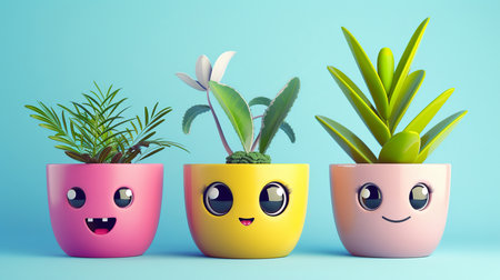 Pot plant, cute and artistic illustration. Incorporating adorable plant illustrations into dcorの素材