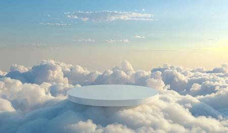 Podium, cloud sky or stage design template for your product placement, advertising or marketingの素材