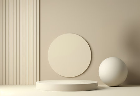 Podium, studio or stage design template for your beauty product placement, advertising or marketingの素材