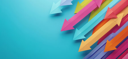 Arrow, stock market or papercut background design for business, economy and global inflationの素材