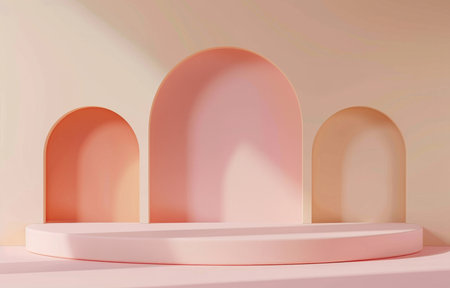 Podium, studio or stage design template for your beauty product placement, advertising or marketingの素材