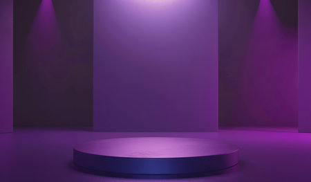 Podium, purple or stage design template for your product placement, advertising or marketingの素材