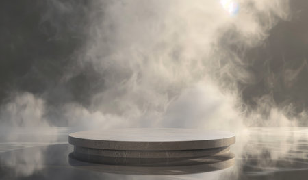 Podium, fog scene or stage design template for your product placement, advertising or marketingの素材