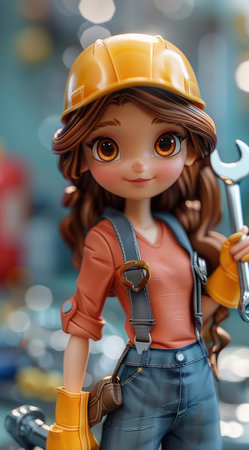 Cartoon, 3D and engineering for animation, character or portrait concept for mock up. Realisticの素材