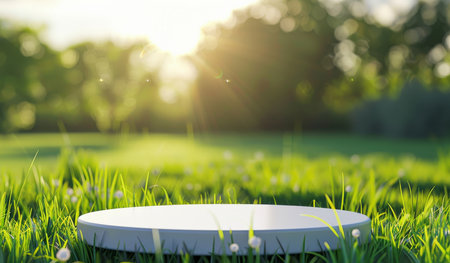 Podium, park scene or stage design template for your product placement, advertising or marketingの素材