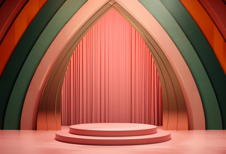 Podium, studio or stage design template for your beauty product placement, advertising or marketingの素材