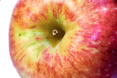 Red apple, nutrition and closeup with health, wellness and organic vitamins and snack. Fruit, plant...
