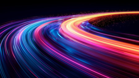 Iridescent pattern, illustration galaxy in space for lines, shape or texture on color spectrumの素材