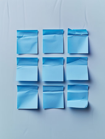 Sticky notes, board and ideas for creativity with isolated for planning, brainstorming and ideaの素材