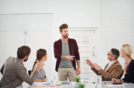 Business team, discussion and meeting in office for strategy for project management, information and...