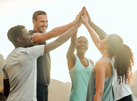 Just do your best. Shot of a group of friends giving the thumbs up.