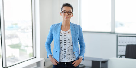 Office, portrait and business woman with confidence for creative agency, professional career and...