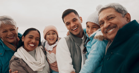Portrait, people and family in outdoor with children, development and learning for bonding. Kids,...