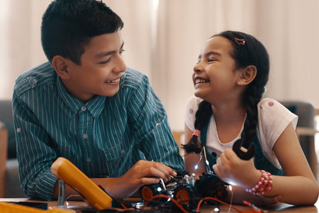 Smile, children and car robotics for education with machine learning, developing and study of...