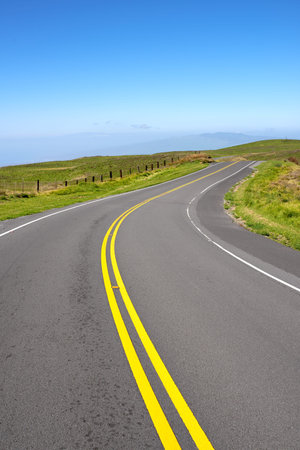 Road, nature and street to travel, outdoor and peace in environment, location and adventure in...