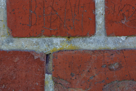 Zoom, retro and stone wall for concrete building or background material for architecture, texture and surface. Brick, masonry and clay or cement to hold or plaster together for construction and blockの写真素材