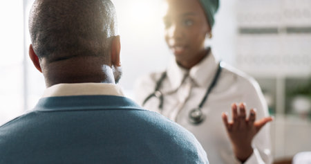 Woman, doctor or consultation with patient for healthcare, appointment or checkup at hospital. Female person, medical employee or worker consulting with client for health advice or service at clinicの写真素材