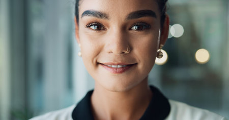 Office, businesswoman and lawyer in portrait for career, corporate project and court case. Law firm, female person and attorney with confidence for justice, ambitious and profession goals with prideの写真素材