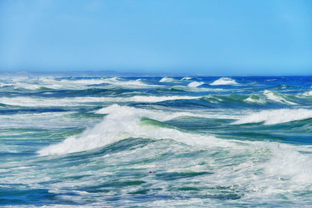 Ocean, waves and holiday in nature, tropical and location for tourism of island, scenery or outdoor....